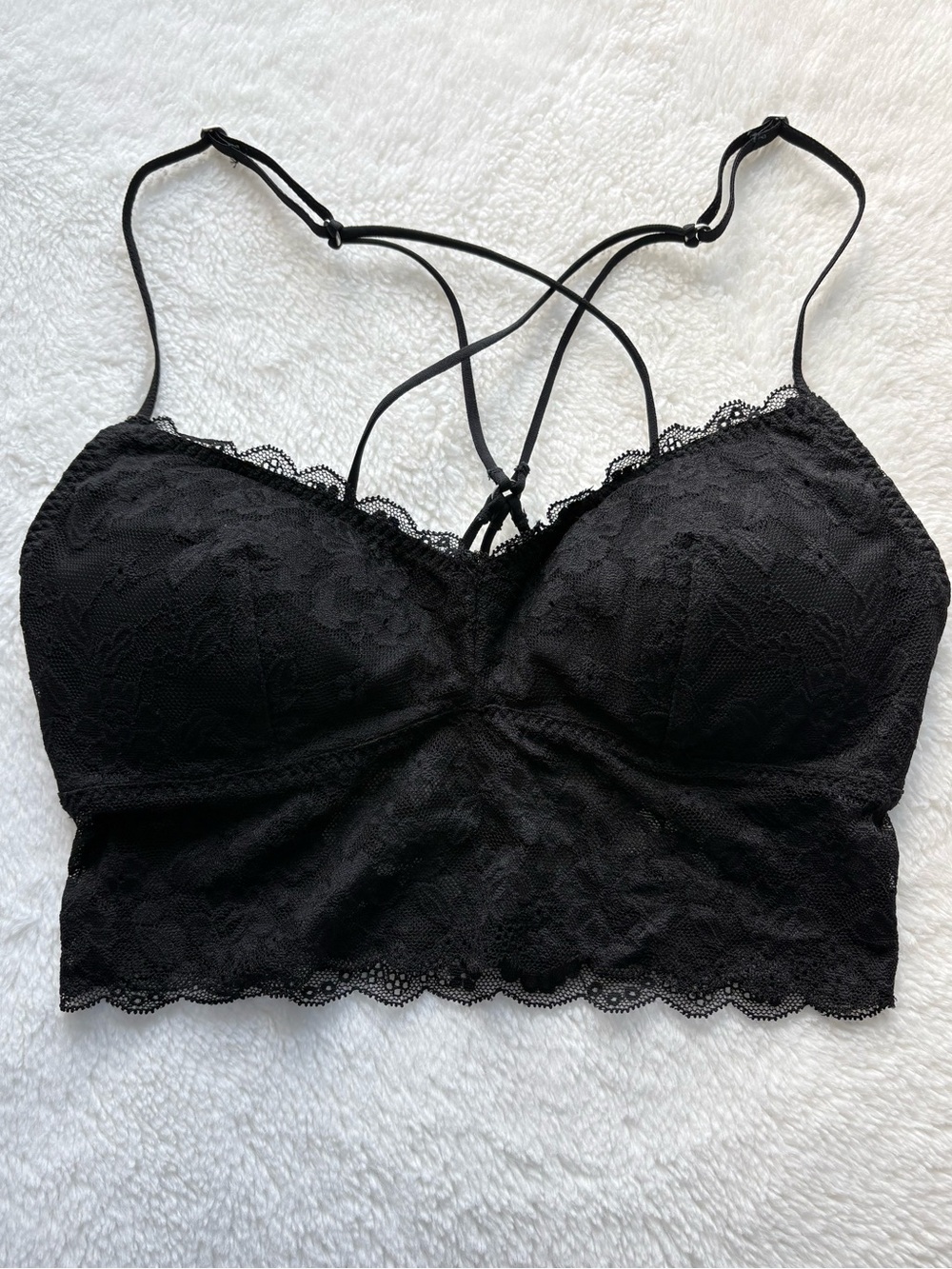 Gilly Hicks Black Lace Bralette with Strappy Back